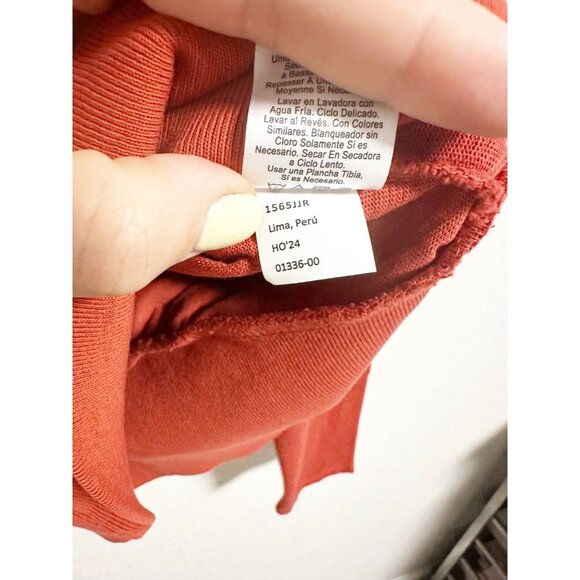 Nation Los Angeles Monique Top Ribbed Waistband Snap Shoulder Terracotta Small - Picture 4 of 6